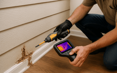 How does termite detection work during a pest inspection?