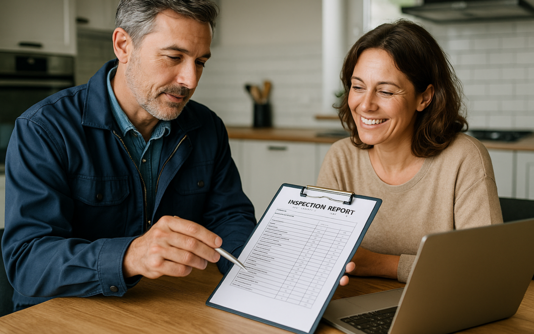 How are inspection results reported to the client?