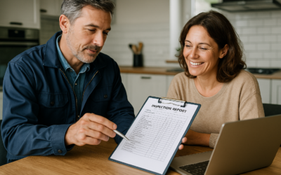 How are inspection results reported to the client?